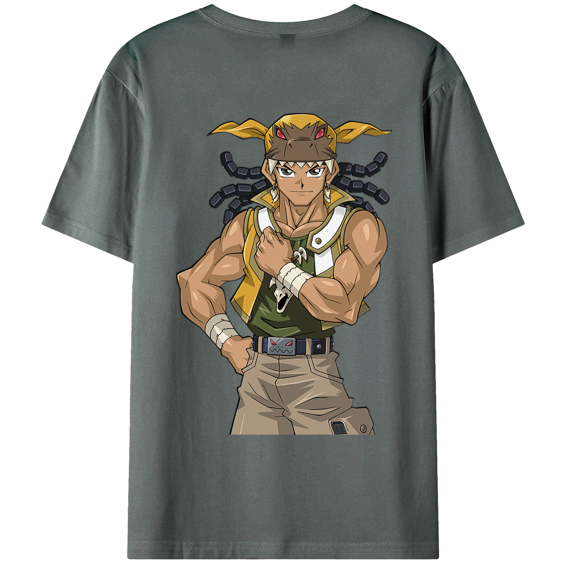 （画像用） 遊☆戯☆王 Yu-Gi-Oh! 綿100％ メンズ半袖Tシャツ（バックプリント） 通気性